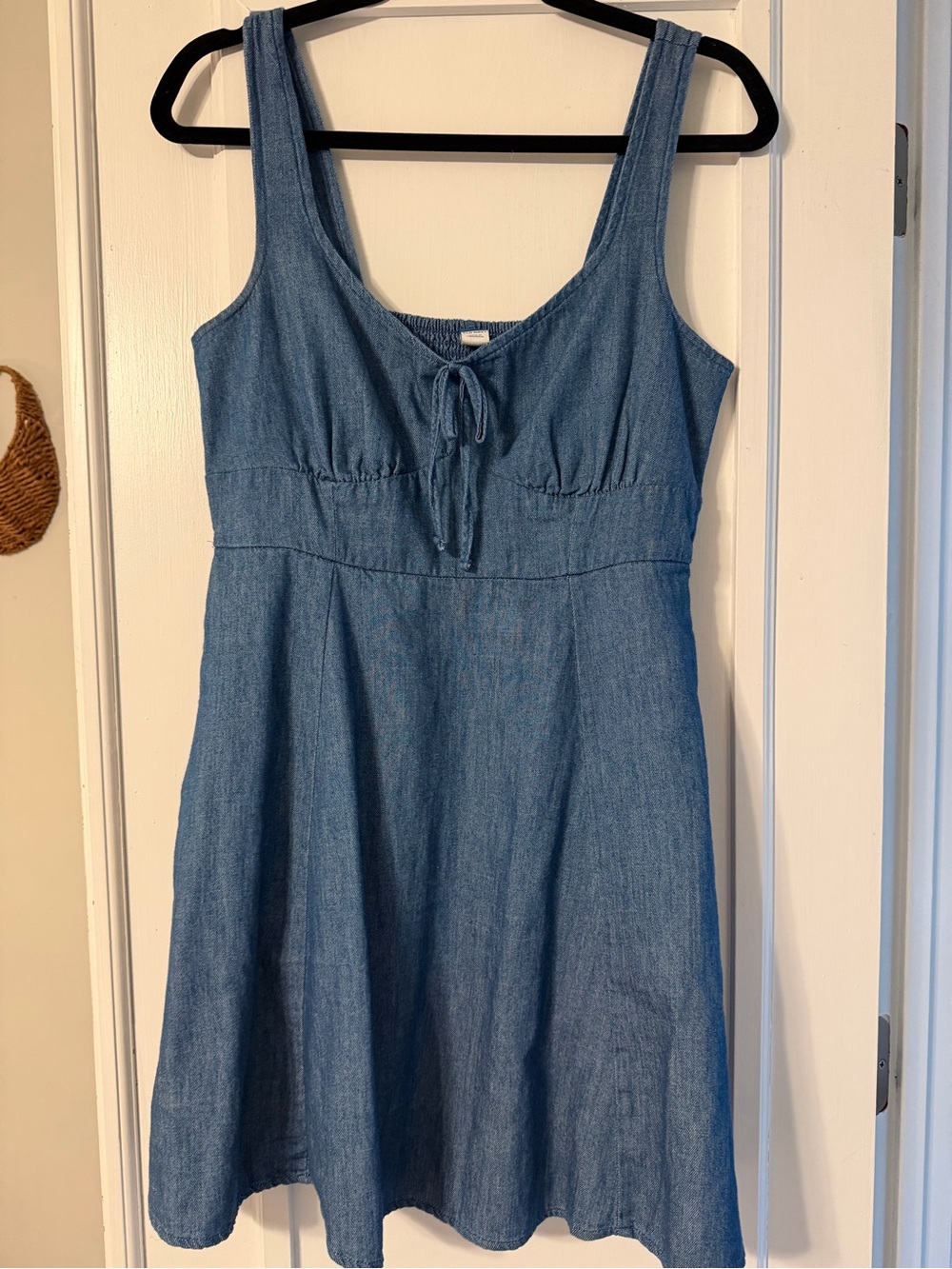 Old Navy Chambray Milkmaid Corset Dress Size M 100% Cotton